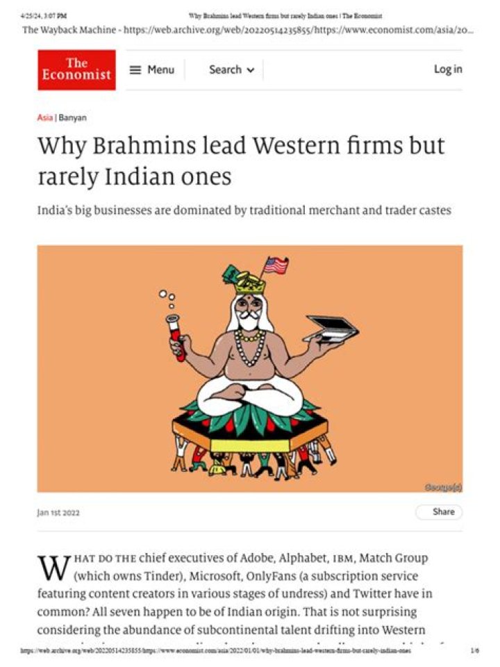 Why Brahmins lead Western firms but rarely Indian ones